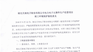 kaiyun·开云(中国)官方网站电力电子元器件生产经营项目竣工环境保护验收意见